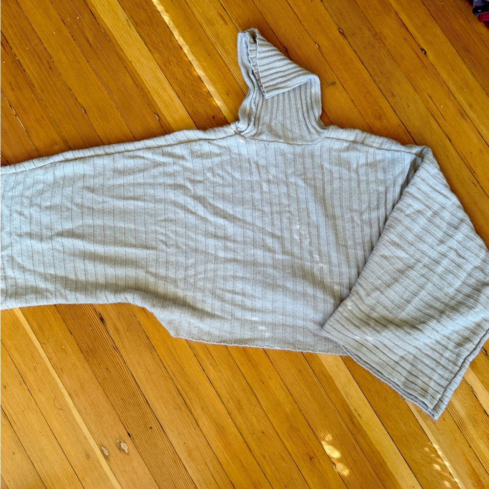 Nasty gal Beige Turtleneck crop sweater